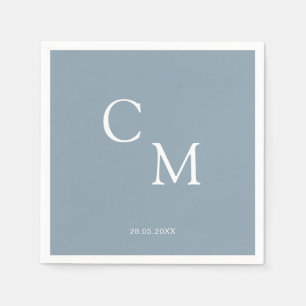 Einfache elegante Monogramm-Serviette Serviette