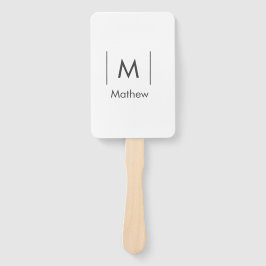 Einfache, elegante Monogramm Trauzeuge-Mannschafts Fächer