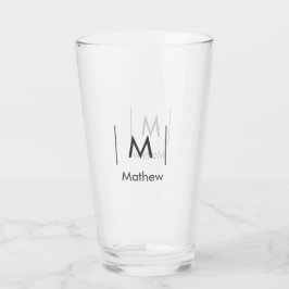 Einfache, elegante Monogramm Trauzeuge-Mannschafts Glas