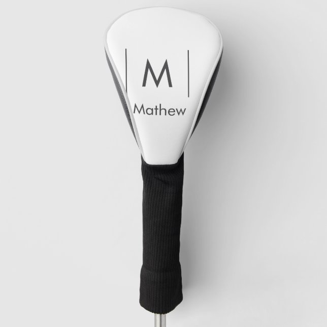 Einfache, elegante Monogramm Trauzeuge-Mannschafts Golf Headcover (Vorderseite)