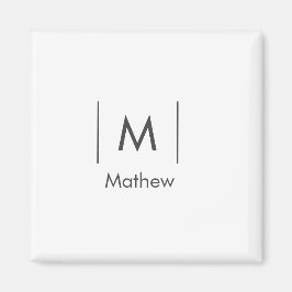 Einfache, elegante Monogramm Trauzeuge-Mannschafts Magnet