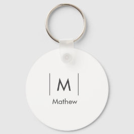 Einfache, elegante Monogramm Trauzeuge-Mannschafts Schlüsselanhänger