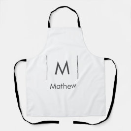 Einfache, elegante Monogramm Trauzeuge-Mannschafts Schürze