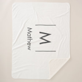 Einfache, elegante Monogramm Trauzeuge-Mannschafts Sherpadecke