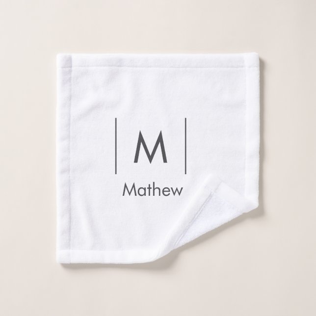 Einfache, elegante Monogramm Trauzeuge-Mannschafts Waschlappen (Waschlappen)
