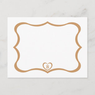 Einfache elegante monogrammierte Postkarte #Gold