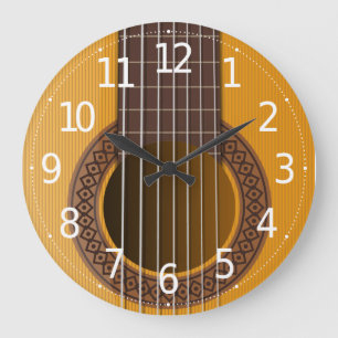 Einfache Elegante Musical Guitar   Wall-Uhr Große Wanduhr