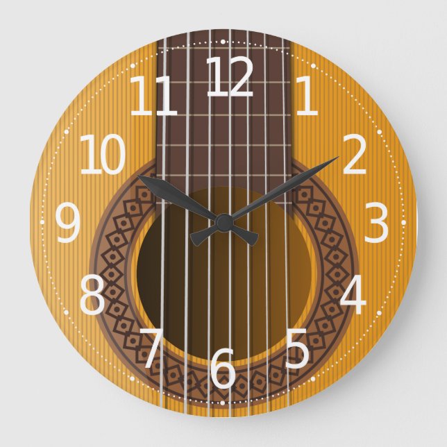 Einfache Elegante Musical Guitar | Wall-Uhr Große Wanduhr (Vorderseite)