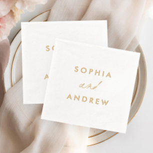Einfache Elegante Namen Hochzeit Servietten Mit Folie