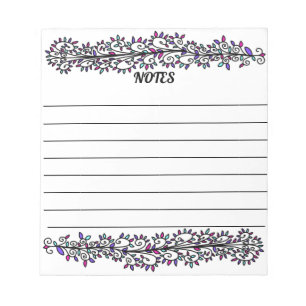 Einfache elegante Nature Color Vine Pflanze Schrei Notizblock