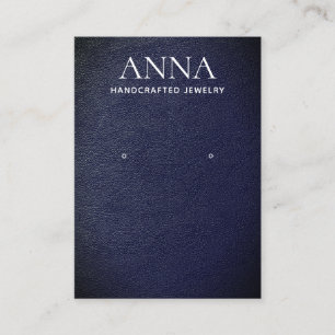 Einfache Elegante Navy Leather Earring Display Visitenkarte