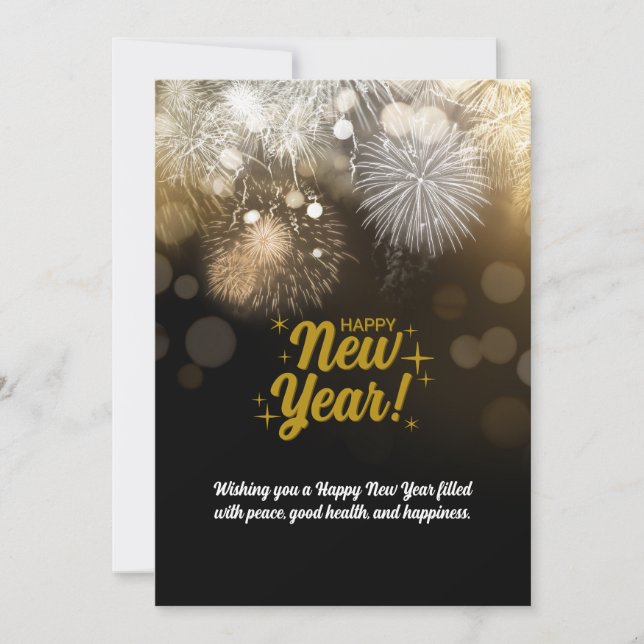 Einfache elegante Neujahrswünsche Feiertagskarte (Vorderseite)