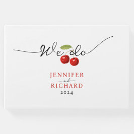 Einfache, elegante Niedliche und rote Kirschen Gästebuch