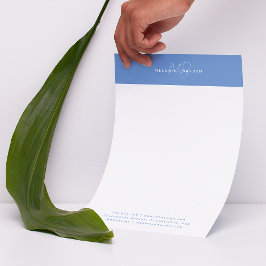 Einfache elegante Pastel Blue Minimalistisch Two M Briefbogen