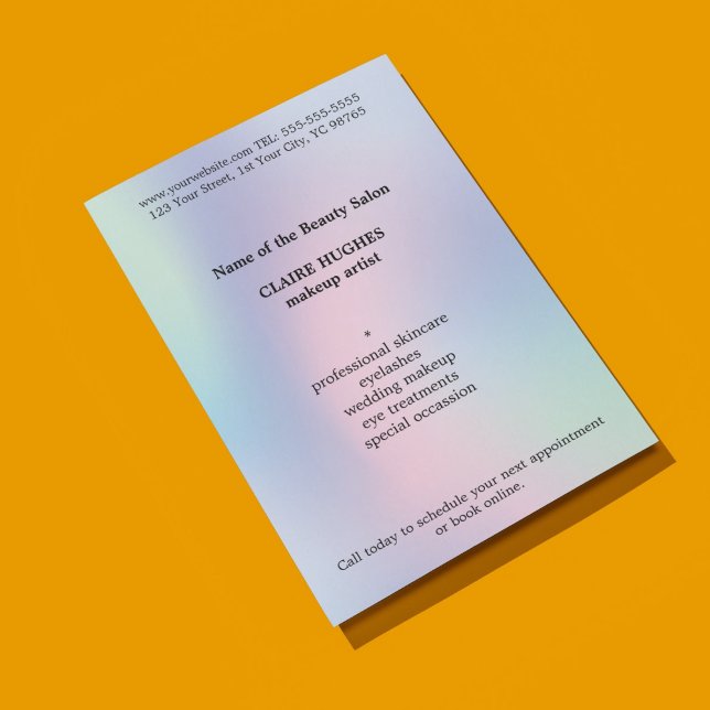 Einfache Elegante Pastel Makeup Artist Flyer (Von Creator hochgeladen)