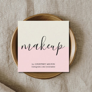 Einfache Elegante Pastel Makeup Artist Quadratische Visitenkarte