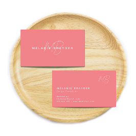 Einfache elegante Pastel Pink Minimalistisch zwei  Visitenkarte