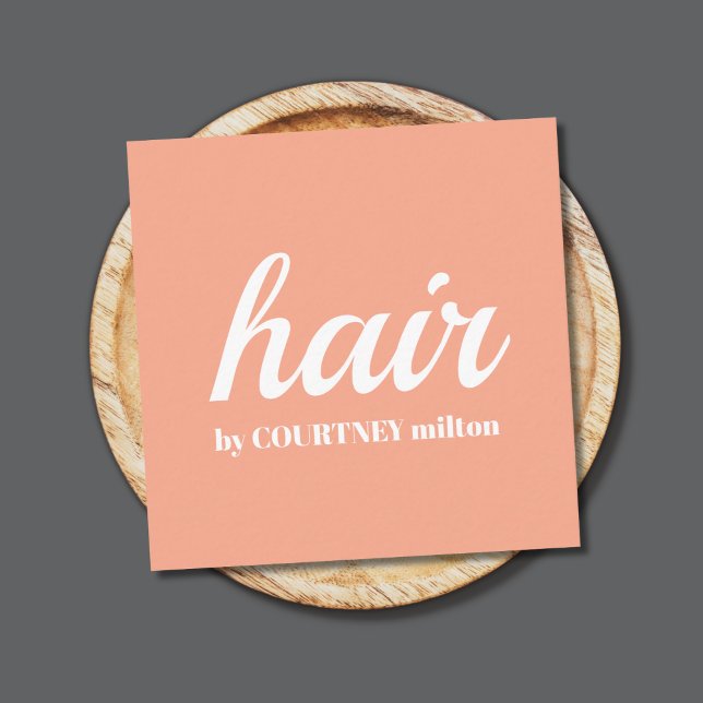 Einfache Elegante Pastel Weißes Haar Quadratische Visitenkarte (Von Creator hochgeladen)