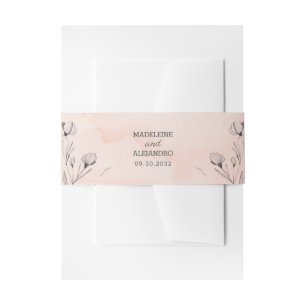 Einfache, elegante, pfirsichfarbene Hochzeit Einladungsbanderole