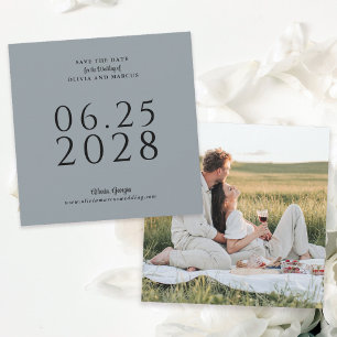 Einfache Elegante Platz Save the Date mit Foto