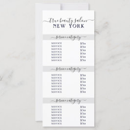 Einfache, elegante Preisliste für den Weißgrauen S