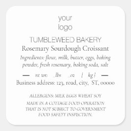 Einfache, elegante Produktkennzeichnungen Quadratischer Aufkleber