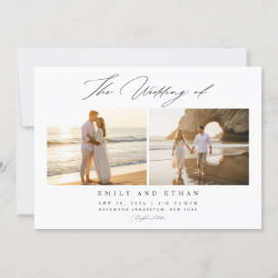 Einfache Elegante QR Code Foto Hochzeit Einladung