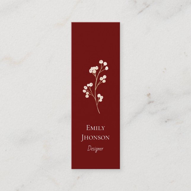 Einfache elegante Red Mini Business Card Mini Visitenkarte (Vorderseite)