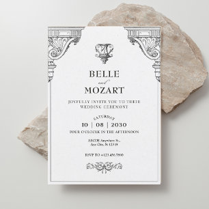 Einfache elegante Renaissance-Architektur Hochzeit Einladung