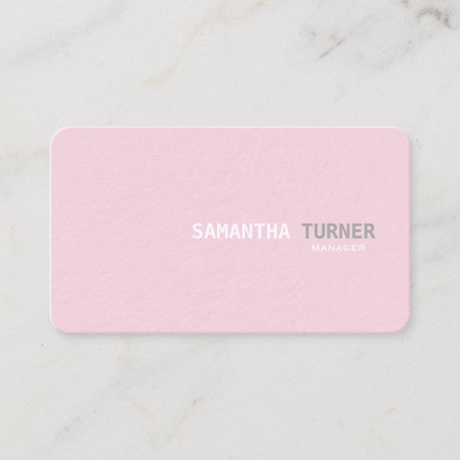 Einfache elegante rosa Berufliche Textur Visitenkarte (Vorderseite)