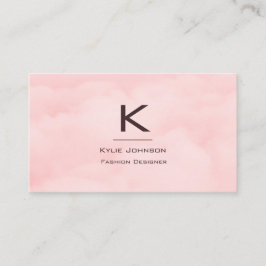 Einfache elegante rosa Cloud Monogram Personalisie Visitenkarte