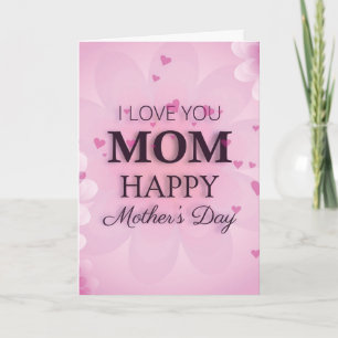 Einfache elegante rosa Foto-Muttertags-Karte Feiertagskarte