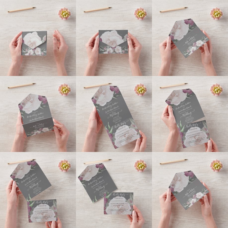 Einfache Elegante Rosa Fushia Rosa All In One Einladung