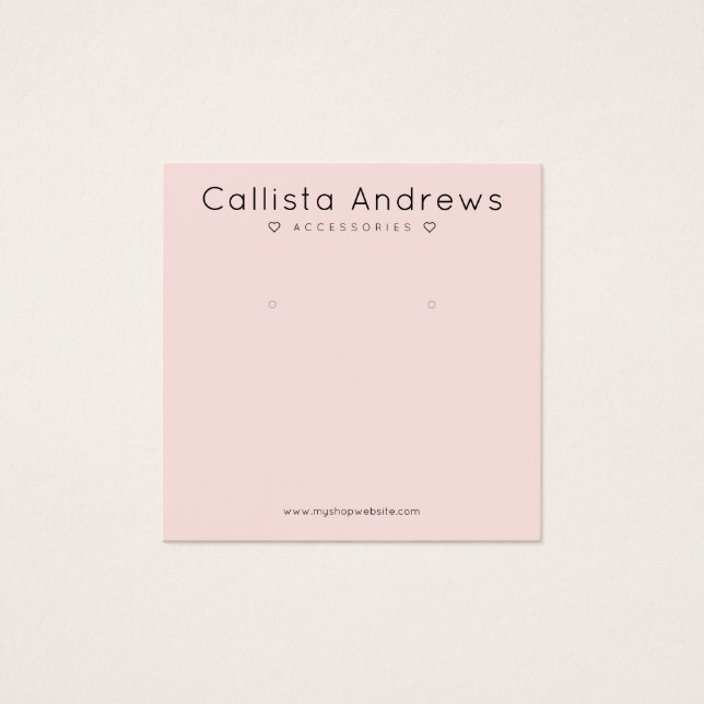 Einfache elegante rosa schwarze Herzensanzeige (Vorderseite)