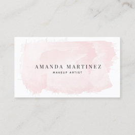 Einfache elegante Rosa Wasserfarben Social Media Visitenkarte