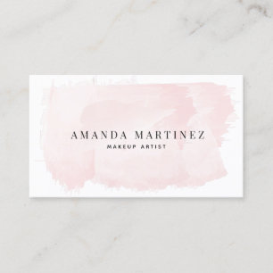 Einfache elegante Rosa Wasserfarben Social Media Visitenkarte