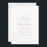 Einfache Elegante Rose Einladung<br><div class="desc">Diese elegante Rose Gold Bridal Tee Party Einladung ist perfekt für Ihre klassische, moderne Rose Gold Hochzeit. Das Design besticht durch einen klassisch Vintagen minimalchischen zeitgenössischen Goldene Schriftart und eine romantische formale Kalligraphie. Es eignet sich hervorragend für Hochzeiten im Frühling, Sommer, Herbst oder Winter. Behalt es so, wie es ist,...</div>