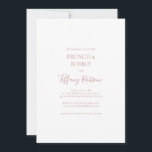 Einfache Elegante Rose Gold Brunch und Brauchdusch Einladung<br><div class="desc">Dieses schlichte, elegante Rose-Goldbrunch und die Bubbly-Dusche laden zu einer klassischen, modernen Goldhochzeit der minimalistischen Rose ein. Das Design besticht durch einen klassisch Vintagen minimalchischen zeitgenössischen Goldene Schriftart und eine romantische formale Kalligraphie. Es eignet sich hervorragend für Hochzeiten im Frühling, Sommer, Herbst oder Winter. Behalt es so, wie es ist,...</div>