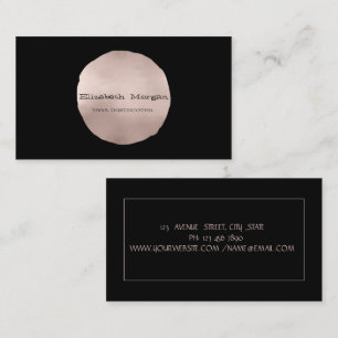 Einfache elegante Rose Gold Circle Black Visitenkarte