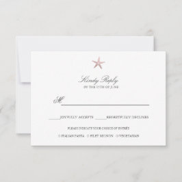 Einfache Elegante Rose Gold Foil Starfish Menüopti RSVP Karte