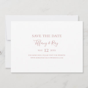 Einfache Elegante Rose Gold Horizontal Save the Da Date