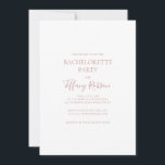 Einfache Elegante Rose Gold Junggeselinnen-Abschie Einladung<br><div class="desc">Diese elegante Rose Gold Junggeselinnen-Abschied Einladung ist perfekt für Ihre klassische moderne Rose Gold Hochzeit. Das Design besticht durch einen klassisch Vintagen minimalchischen zeitgenössischen Goldene Schriftart und eine romantische formale Kalligraphie. Es eignet sich hervorragend für Hochzeiten im Frühling, Sommer, Herbst oder Winter. Behalt es so, wie es ist, oder wählen...</div>