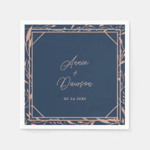 Einfache Elegante Rose Gold & Navy Hochzeit