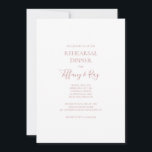 Einfache Elegante Rose Gold Probe Abendessen Einladung<br><div class="desc">Dieses elegante Dinner in der Rose Gold Probe lädt zu einem klassischen, modernen Dinner in der Rose Gold Probe ein. Das Design besticht durch einen klassisch Vintagen minimalchischen zeitgenössischen Goldene Schriftart und eine romantische formale Kalligraphie. Es eignet sich hervorragend für Hochzeiten im Frühling, Sommer, Herbst oder Winter. Behalt es so,...</div>