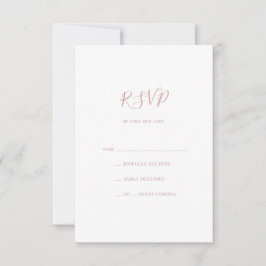 Einfache Elegante Rose Gold RSVP Karte