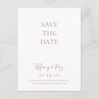 Einfache Elegante Rose Gold Save the Date Postkart