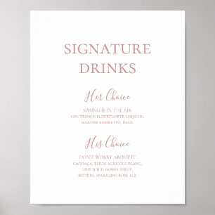 Einfache Elegante Rose Gold Signature Drinks unter Poster