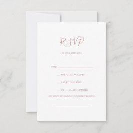 Einfache Elegante Rose Gold Song Request RSVP Card