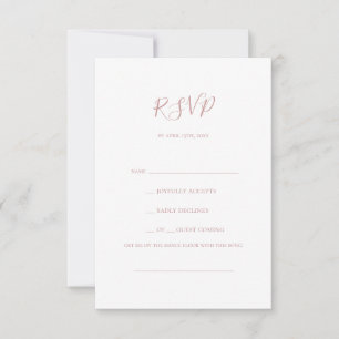 Einfache Elegante Rose Gold Song Request RSVP Card Karte