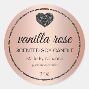 Einfache Elegante Rose Gold Soy Candle Labels Runder Aufkleber